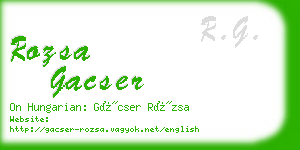 rozsa gacser business card